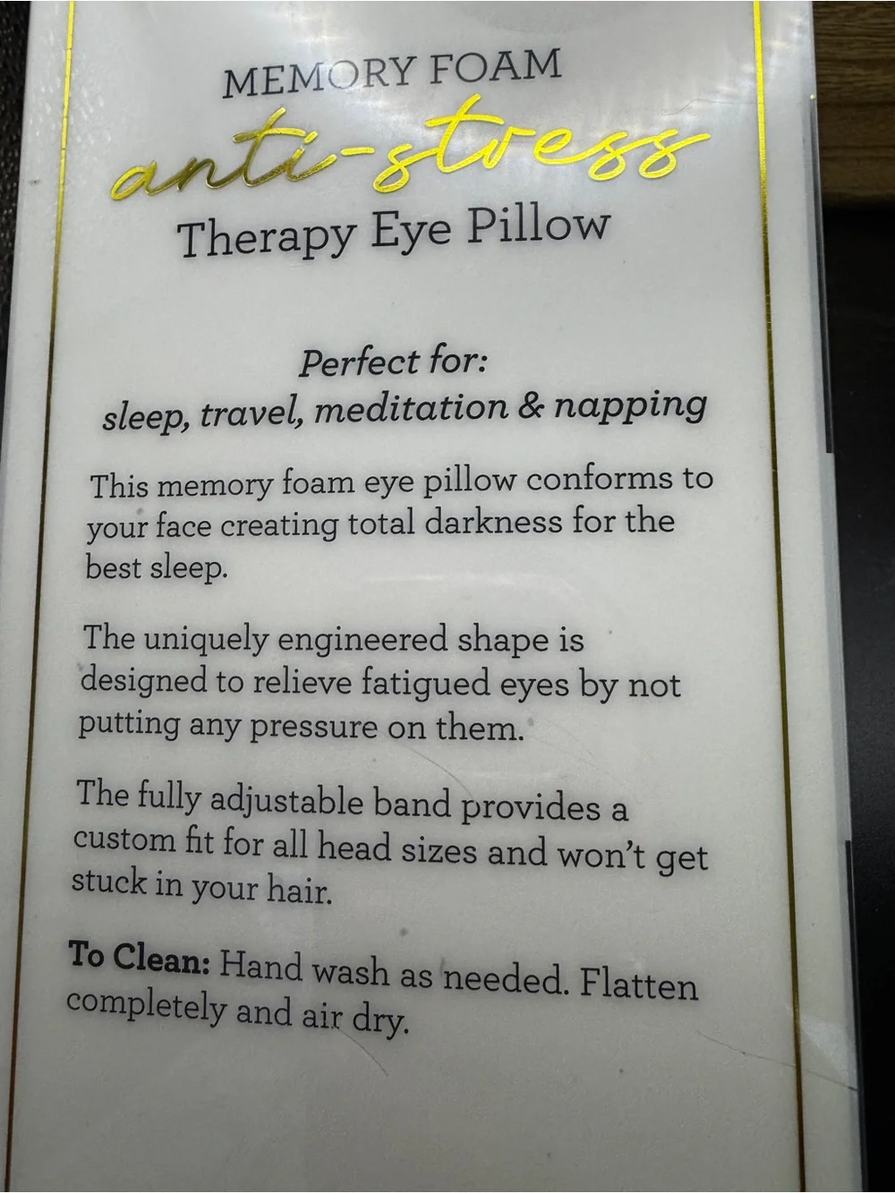 Memory Foam Anti-Stress Therapy Eye Pillow in Teal
